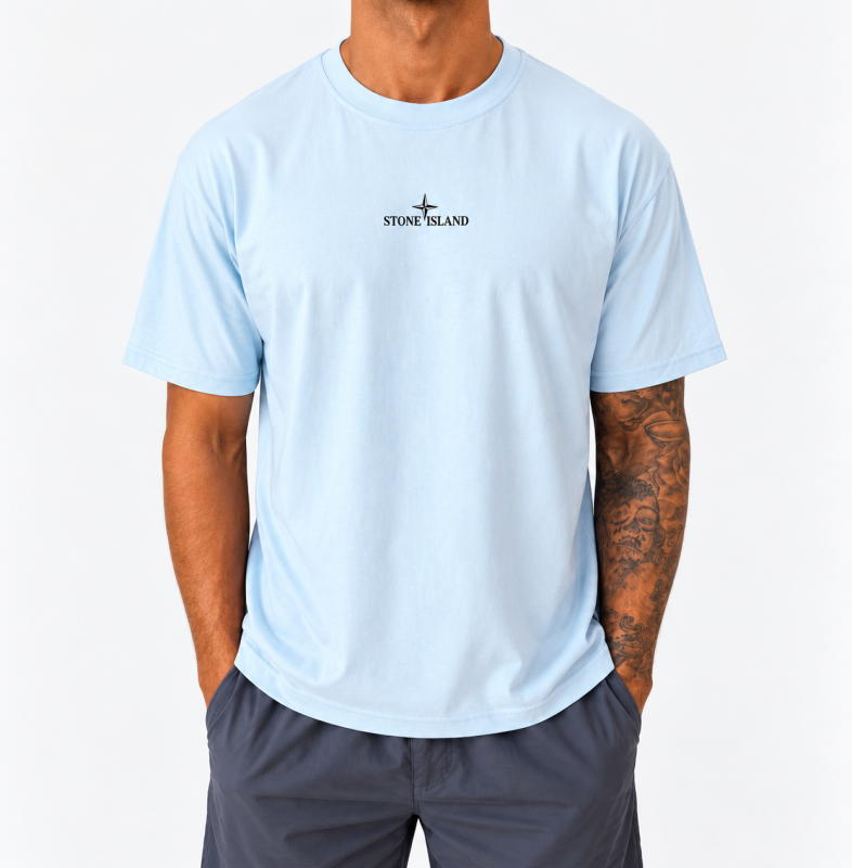 Light Blue Stone Island (black logo) view 2
